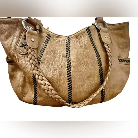 Brighton Mesa Camel Leather Bag with Whipstitching - Picture 5 of 11